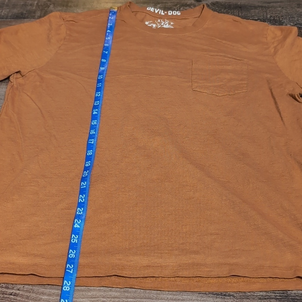 Devil-Dog Manufacturing Long Sleeve Pocket Tee Size XL in Burnt Orange - Picture 8 of 8